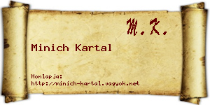 Minich Kartal névjegykártya